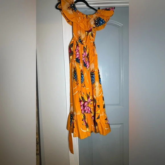 Grass-Fields Floral Off-Shoulder Midi Dress – Size 6 - Picture 15 of 15